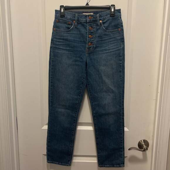 Madewell The Perfect Vintage Crop Jean Women's Size 26 Blue Buttons Fly GUC - Picture 5 of 8